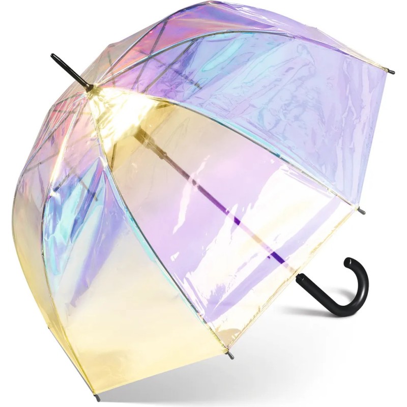 Long AC shiny transparent bell umbrella