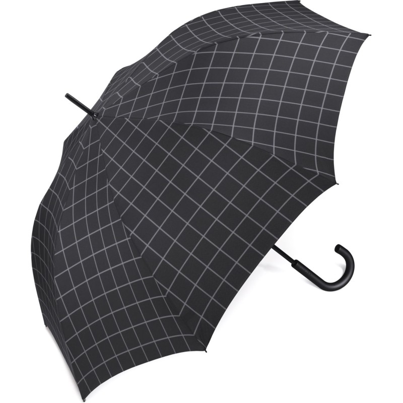 Esprit long checkered umbrella with cane