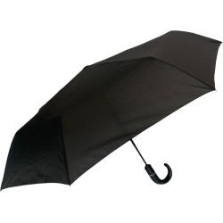 small black umbrella with cane