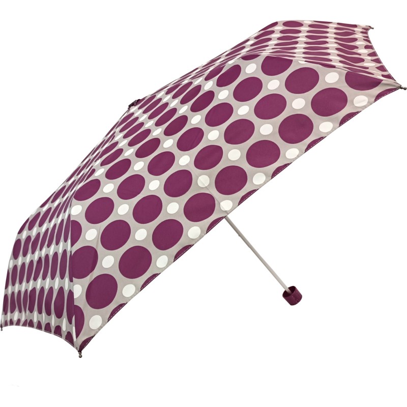 Small fiber umbrella havanna Tango with two-tone polka dots