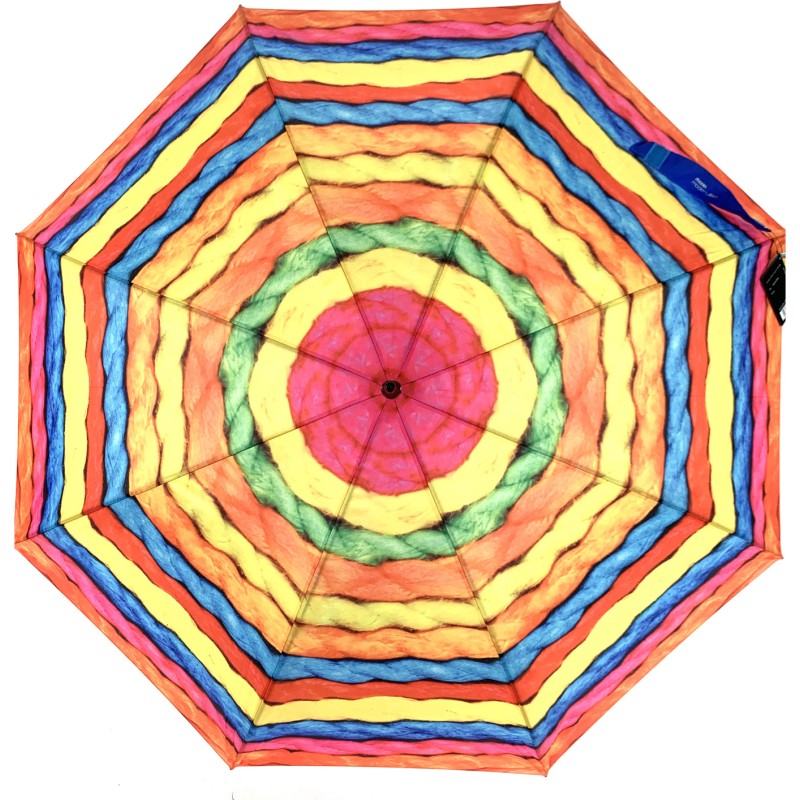 Long umbrella modern art print multicolored wool