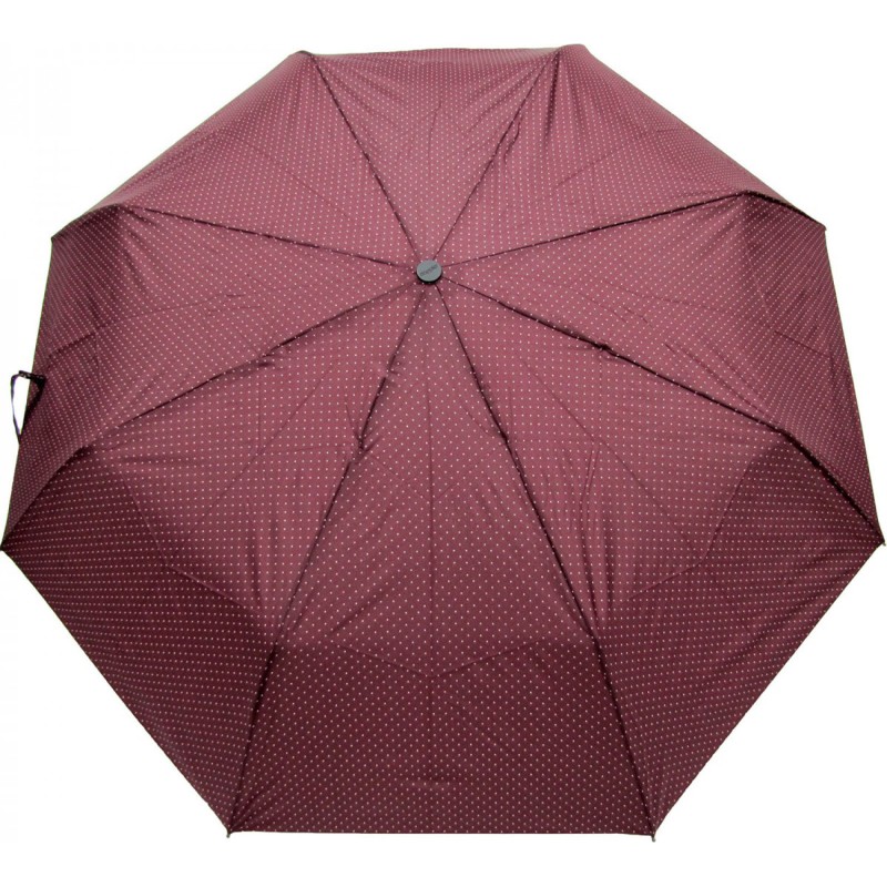 Small plain carbonsteel umbrella with white polka dots