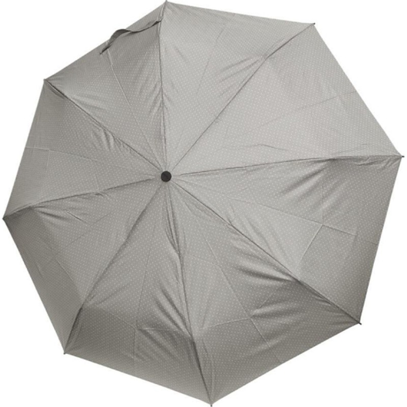 Small plain carbonsteel umbrella with white polka dots