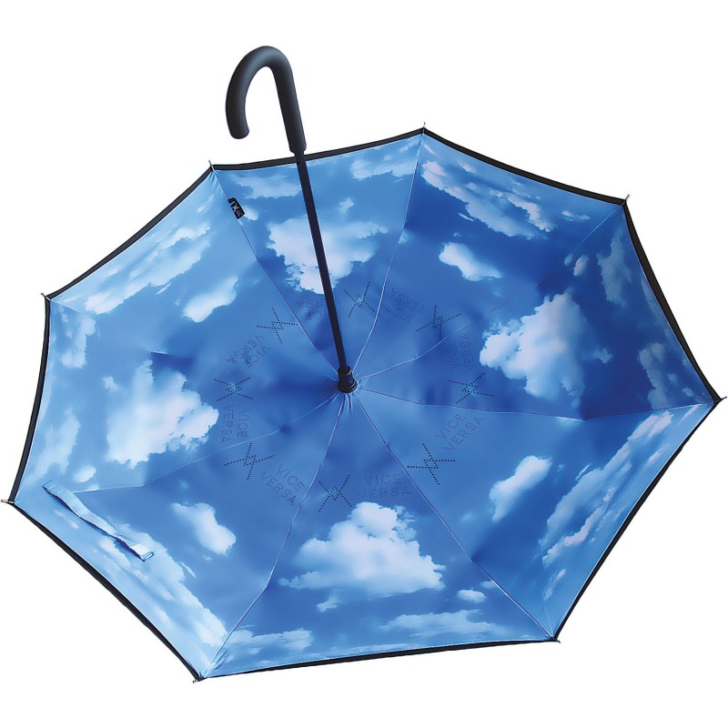 Long parapluie bicolore réversible