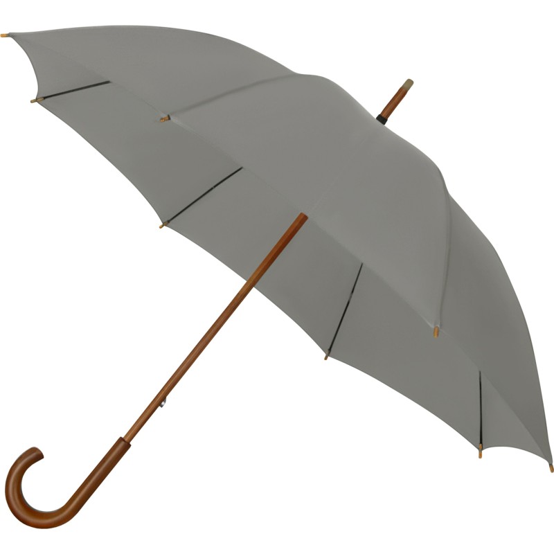 Long plain Falcone umbrella with wooden cane