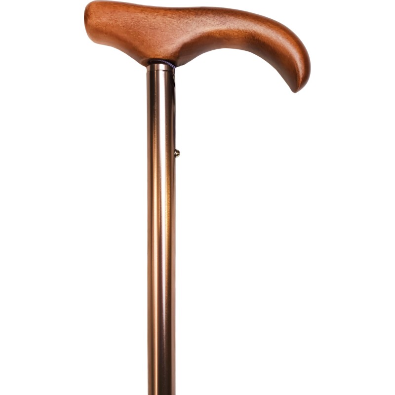 Telescopic cane from 82 to 96.5cm, BROWN aluminum tube