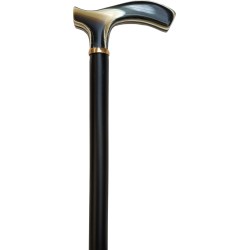 Black wooden cane, gold...