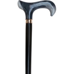 Black wooden cane, silver...