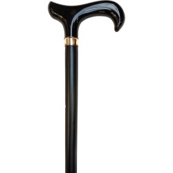 Black wooden cane, gold...