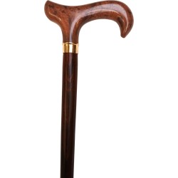 Brown wooden cane, golden...