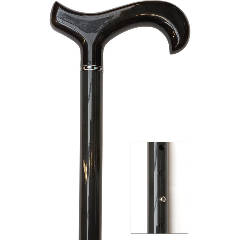 Telescopic cane from 77.5 to 93 cm, aluminum tube, black-gray checkered