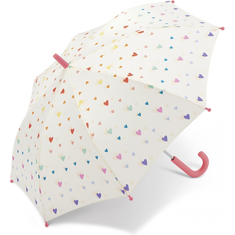 Long parapluie enfant avec cœurs et canne