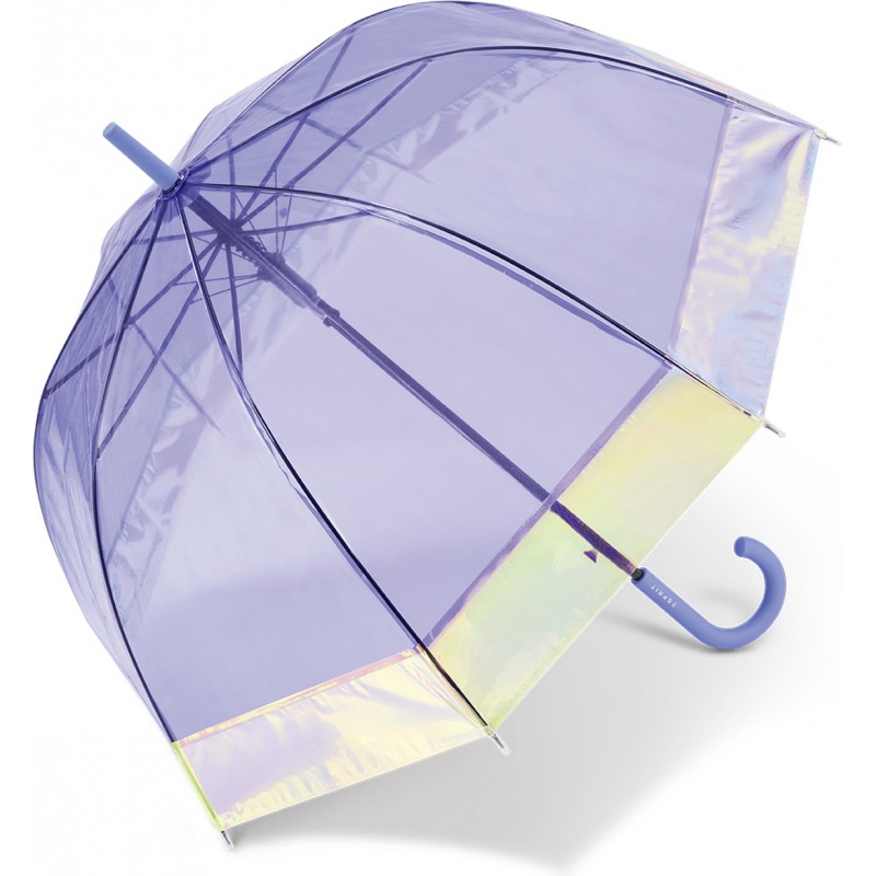 Long transparent colored bell-shaped umbrella