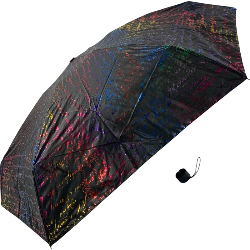 Parapluie de poche Pierre Cardin imprimé texte multicol