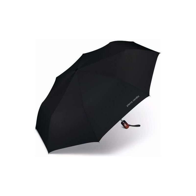 Parapluie de poche Pierre Cardin noir poignée  droite