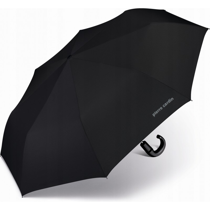 Parapluie de poche noir avec canne, automatique