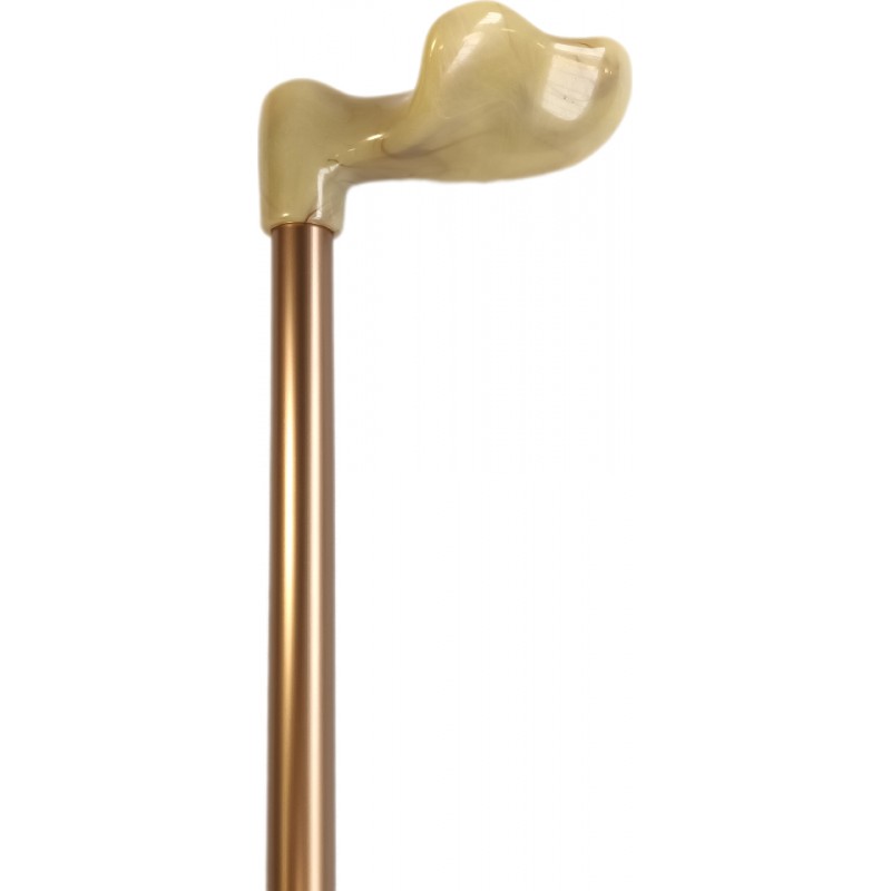 Telescopic cane from 76 to 98cm, beige aluminum tube, ergonomic beige handle for right-handed people