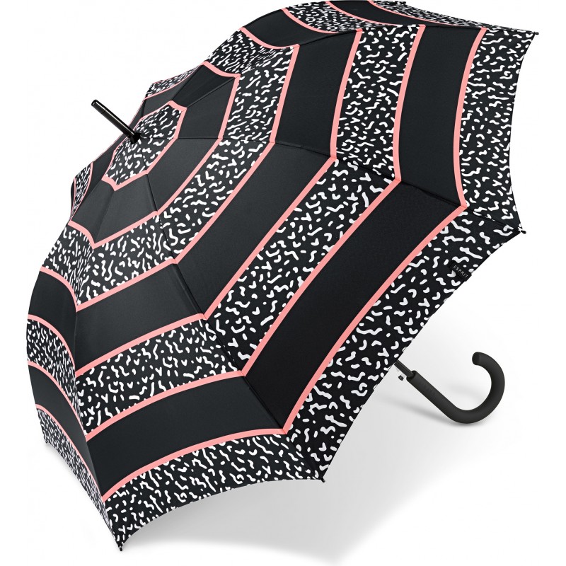 Long Parapluie rayé Esprit avec canne