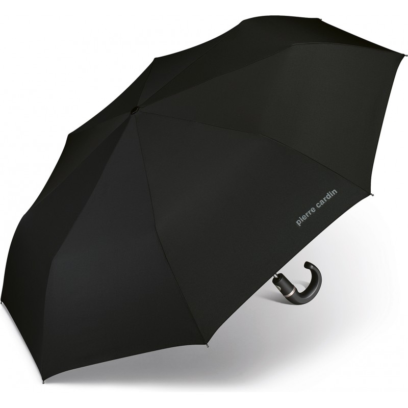 Parapluie de poche Pierre Cardin noir avec canne