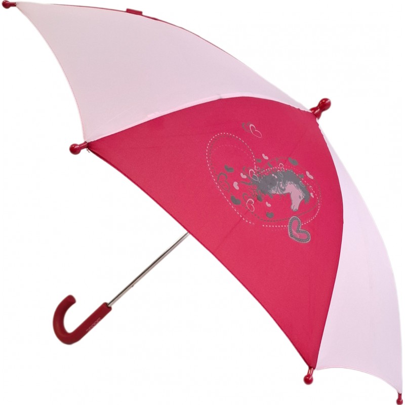 Long children's umbrella, horse or stars, cane handle