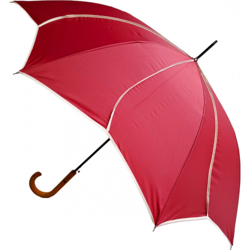 Long flower-shaped umbrella with piping, semi-automatic